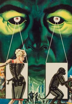 an advertisement for the movie creature hunter, featuring a woman with her eyes wide open