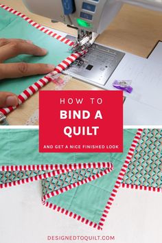 Easy method for binding a quilt by machine with step by step tutorial on how to get really nice, clean finished look. Binding On A Quilt, Binding A Quilt, Bind A Quilt, Quilt Corners, Sewing Binding, Perfect Binding