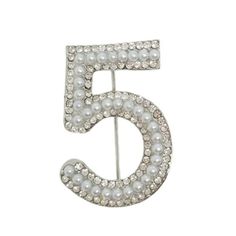 No 5 Coco Chic Blogger Pearl Rhinestone Brooch Pin Metal: Zinc Alloy + Silver Plated Stone: Rhinestone + Simulated Pearl Measurements: 1.5in X 1in White Rhinestone Anniversary Brooches, White Rhinestone Party Brooches, White Rhinestones Party Brooches, White Party Brooches With Rhinestones, Rhinestone Brooches, No 5, Zinc Alloy, Brooch Pin, Brooches