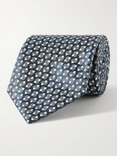 Charvet has been renowned for its impeccable craftsmanship since 1838. Made in the label's Parisian workshop, this silk tie is cut with an 8.5cm blade and jacquard-woven in a geometric motif. Luxury Patterned Ties For Business, Luxury Patterned Business Ties, Designer Ties For Black Tie Events, Luxury Silk Mark Certified Ties For Business, Luxury Silk Neckwear For Business, Luxury Silk Mark Certified Business Ties, Luxury Silk Ties, Luxury Silk Tie, Geometric Motif