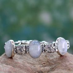 Artisan Crafted Moonstone Sterling Silver Bracelet - Floral Legends | NOVICA Unique Handcrafted Jewelry, Modern Jewellery, Silver Necklaces Women, Moonstone Bracelet, Foot Jewelry, Art Objects, Moonstone Jewelry, 925 Silver Earrings, Fancy Jewelry