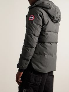 Canada Goose's 'Macmillan' parka is set apart for its expedition-ready qualities. It's made from lightweight, weather-resistant Arctic Tech® that's padded with down and quilted for optimal insulation. Ribbed-knit cuffs lock in heat and an elongated hem provides additional coverage. Canada Goose Macmillan, Canada Goose Mens, Set Apart, Mens Parka, Grey Coat, Hooded Parka, Outdoor Jacket, Down Parka, Sports Jacket