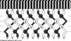 the pattern is shown in black and white, with an arrow at the bottom left corner