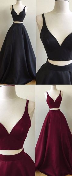 Prom Dress Two Piece, Two Piece Evening Dresses, Burgundy Prom, Homecoming Formal Dresses, Evening Dress Long, Lehenga Designs Simple, V Neck Prom Dresses, Prom Dresses Two Piece, Burgundy Prom Dress