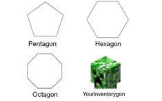 four different shapes are shown in the same color and size, including pentagons, hexagon, octagon, and polygon