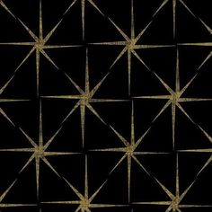 Evening Star Wallpaper in Black from the Grandmillennial Collection by York Wallcoverings Geometric Removable Wallpaper, Mid Century Modern Wallpaper, Evening Star, Metallic Pattern, York Wallpaper, Wallpaper For Sale, Cottage Charm, Drops Patterns, Contemporary Wallpaper