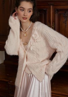 Grandmacore Clothes, Romantic Academia Aesthetic Outfit, Light Outfits, Academia Aesthetic Outfit, Resin Buttons, Lit Outfits, Romantic Outfit, Wool Clothing, Knitted Romper