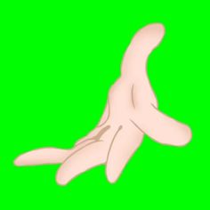 a person's hand on a green screen with the fingers extended up to show their thumb