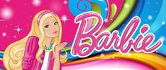 the barbie doll is standing in front of a colorful background with stars and swirls