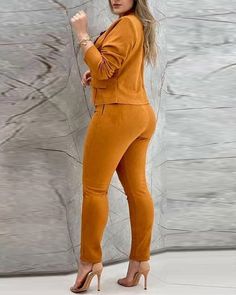 Summer Suits For Women, Yellow Blazer, Woman Suit Fashion, Top Pants Set, Summer Suits, Suit Pants