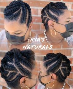 Black Natural Hair Twist Styles, Flat Twist Hairstyles For Short Hair 4c, Flat Twists Updo, Natural Hair Flat Twist Styles Updo, Natural Braid Styles No Weave, Twisted Updo Natural Hair, Flat Twist Hairstyles For Short Hair, Cornrows Natural Hair No Extensions, Protective Styles For Natural Hair Braids