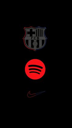 a black background with red and blue logos