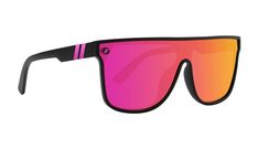 Oversized, stylish sunglass that looks like it could transport you to the future! Polarized lenses. Trendy Matte Black Shield Sunglasses For Streetwear, Natty Ice, Blenders Sunglasses, Blenders Eyewear, Southern Marsh, Pink Mirror, Southern Shirts, Black Hot Pink, Shades Sunglasses