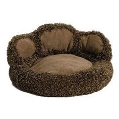 the dog bed is made out of plush material