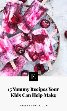 popsicles with cherries and ice cream on them are the perfect summer treat for kids