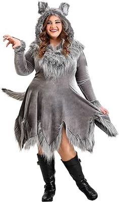 Wolf Costume Women, Big Bad Wolf Costume, Animal Costumes For Adults, Wolf Halloween Costume, Wolf Dress, Wolf Costume, Plus Size Halloween Costume, Plus Size Costumes