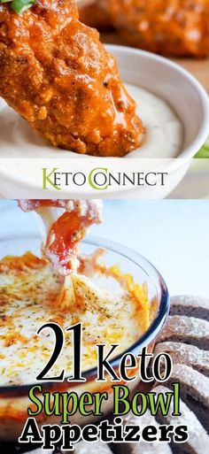 the cover of keto connect's 21 keto super bowl appetizers