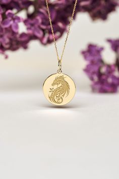 Our 14k Solid Gold Dragon Necklace can be personalized with a custom engraving on the back of the pendant. The Dragon Pendant is an ideal gift for him as it represents power, strength and wisdom. ● 14K SOLID GOLD ● FREE BACK SIDE PERSONALIZATION ● FREE SHIPPING  ● Inner diameter of the jump ring is 4mm ● Pendant thickness is 0.5mm 🇺🇸 All items are HANDMADE IN USA 🇺🇸 All materials are sourced from USA ● Chain Length Options    - Without Chain    - 40 cm / 16 inches    - 45 cm / 18 inches    - Preppy Jewelry, Princess Jewelry, Gold Dragon, Dragon Necklace, Book Jewelry, Dog Necklace, Owl Necklace, Personalized Pendant, Owl Pendant