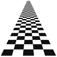 a black and white checkerboard pattern is shown in the shape of a long straight line