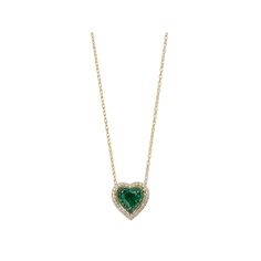 Add a touch of elegance and romance to your wardrobe with this 14k Gold Over Silver Lab-Created Emerald & Lab-Created White Sapphire Heart Pendant Necklace. Click on this JEWELRY & WATCHES GUIDE to learn about fit, styles, materials and more! Add a touch of elegance and romance to your wardrobe with this 14k Gold Over Silver Lab-Created Emerald & Lab-Created White Sapphire Heart Pendant Necklace. Click on this JEWELRY & WATCHES GUIDE to learn about fit, styles, materials and more! FEATURES Pendant dimensions: 0.5"L x 0.49"W Chain length: 18 in. Chain type: rope Clasp: spring-ring Nickel safe Metal: sterling silver Plating: 14k gold, black rhodium Finish: polished Packaging: boxedSTONE DETAILS Stone type: lab-created emerald, lab-created white sapphire Total weight: 1 ct. Center stone weigh Emerald Heart Necklace, Silver Lab, Lab Created Emerald, Black Rhodium, White Sapphire, Heart Pendant Necklace, Sweet Dreams, Spring Rings, Gold Black