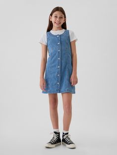 Sleeveless Denim Dress, Denim Dresses, Water Saving, Kids Denim, Gap Kids, The Gap, Beauty And The Beast, Kids Dress, Stretch Denim