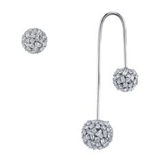 Mixed Cut Diamond Drop Ball Earring With Matching Stud Set – Borgioni Luxury Diamond Dangle Crystal Earrings, Diamond White Diamond Cluster Earrings For Evening, Luxury Diamond Crystal Earrings With Diamond Accents, Diamond White Cluster Diamond Earrings For Evening, Sparkling Diamond Drop Cluster Earrings, White Gold Diamond Cluster Earrings With Sparkling Stones, Luxury Crystal Diamond Earrings, Luxury Sparkling Diamond White Earrings, Sparkling White Gold Diamond Crystal Earrings