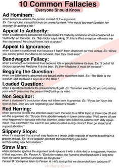 the ten common fallacys for students to use in their writing and speaking skills