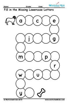 the missing lowercase letters worksheet for children to practice their handwriting and writing skills