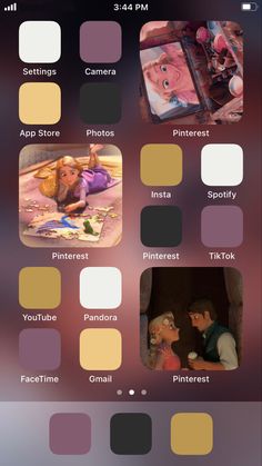 an iphone screen with different color options for the app on it, including photos and text