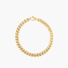 The Classic Cuban Link's lustrous gold chain glistens effortlessly along the wrist, creating just the right amount of embellishment for everyday wear. Metal: 14k White Gold / 14k Yellow Gold Polished Gold: Approx. 4.70 grams Dimensions: 5.9mm Length: 7.25 inches Closure: Lobster Clasp Closure Looking for a different size? Please email us. Everyday Yellow Gold Cuban Link Bracelets, Classic Round Cuban Link Bracelet, Tarnish Resistant, Classic 14k Gold Diamond Bracelet With Chain, Classic Round Cuban Link Bracelet Tarnish Resistant, Classic Round Cuban Link Tarnish Resistant Bracelet, Everyday Yellow Gold Cuban Link Bracelet, Elegant 14k Gold Cuban Link Chain Bracelet, Elegant Cuban Link Chain Bracelet With Lobster Clasp, Elegant Cuban Link Bracelet With Lobster Clasp