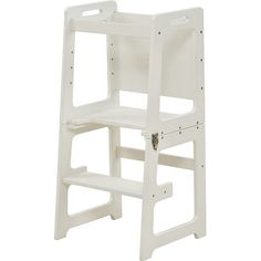 a white plastic step stool on a white background