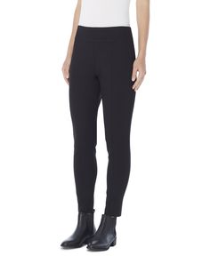 in stock Tight Full-length Workwear Pants, Black Comfort Stretch Pants For Business Casual, Comfort Stretch Black Pants For Business Casual, Mid-rise Tight Bottoms For Workwear, High Waist Comfort Stretch Leggings For Work, Solid Color Tight Workwear Pants, Solid Color Tight Work Pants, Mid-rise Pull-on Leggings For Work, Mid-rise Pull-on Style Leggings For Work