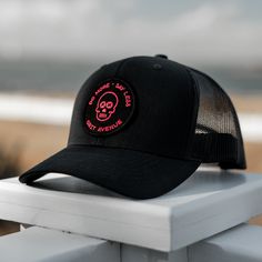 New design for 2022! • 65/35 polyester / cotton• Structured six panel• Embroidered• Mid-profile 3-1/2" crown• Curved visor• Snapback closure Black Six-panel Trucker Hat With Logo Patch, Black Six-panel Trucker Hat With Embroidered Logo, Streetwear Six-panel Trucker Hat With Embroidered Logo, Embroidered Logo Six-panel Trucker Hat For Streetwear, Streetwear Embroidered Six-panel Trucker Hat, Black Six-panel Trucker Hat For Streetwear, Trucker Hat With Embroidered Logo For Streetwear, Black Trucker Hat With Custom Logo For Outdoor, Black Six-panel Snapback Hat With Custom Logo