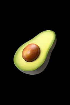 an avocado cut in half on a white background with clipping area for text