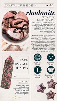 spiritual | crystals | rhodonite Daily Crystals, Rhodonite Crystal Meaning, Crystals Rhodonite, Grey Witch, Crystals For Wealth, Crystals Meanings