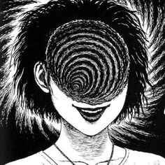 a black and white photo with the words uzumaki on it