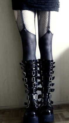 #goth #mallgoth #alt Goth Shoes, Goth Boots, Gothic Shoes, Boating Outfit, Fishnet Stockings, Alt Fashion, Black Platform, Goth Outfits