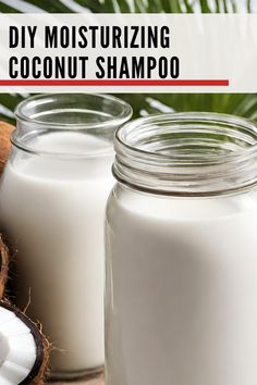 Transform your hair into a luscious, shiny masterpiece with our DIY Moisturizing Coconut Shampoo! 🌴💦 This all-natural formula nourishes and moisturizes your hair, leaving you with the soft, radiant locks you've always dreamed of. Say goodbye to chemicals and hello to hair heaven with this amazing DIY project! ✨ Diy Moisturizing Shampoo, Diy Natural Shampoo Recipes, Diy Shampoo For Curly Hair, How To Make Shampoo, Shampoo Diy, Homemade Coconut Milk, Alternative Beauty, Coconut Oil Shampoo