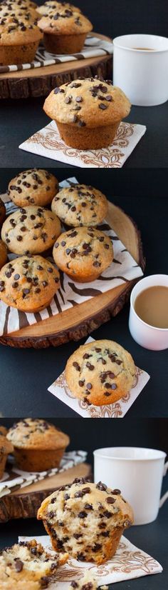 there are many cookies and muffins on the plates next to eachother