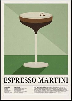 an advertisement for the espresso martini, designed by graphic designer and photographer person