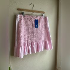 Cute Nwt Adidas Skirt. Light Pink And Adorable! Size Xl But I Would Call It A Bit Big For An Xl. Summer Stretch Cotton Skirt, Summer Cotton Stretch Skirt, Stretch Cotton Summer Skirt, Ruched Cotton Mini Skirt, Casual Ruffle Skirt For Daywear, Casual Ruffled Skirt For Daywear, Casual Pink Ruched Mini Skirt, Adidas Fitted Mini Skirt, Fitted Adidas Mini Skirt