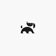 a black and white logo with an elephant on it's head, in the shape of a dog