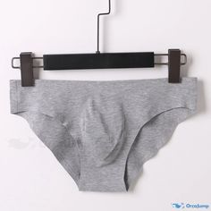 Orcajump - Seamless Triangle Underwear: Breathable, Sexy, Low-Waist Cotton Briefs Fitted Gray Brief Bottoms, Gray Fitted Brief Bottoms, Low Waist, Briefs, Grey, Clothes