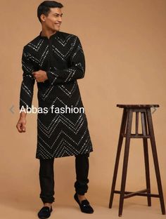 "WELCOME TO my shop Abbasfashion Man kurta pajama set Kurta Pajama for Man Give yourself a best ethnic look by wearing this Top and bottom Set. Made of rich cotton silk blend fabric this regular-fit set comprises a full-sleeved Indian kurta pajama This outfit with mojris will look apart on special occasions. material l :100% silk Color : show the pichar Length : 40 inch Shirt Chest is measurement for shirt (not body) As per standard, for best loose fitting 6 inches gap should be there between ac Chicken Curry Kurta, Kurta Black, Indian Chicken Curry, Black Kurta, Kurta Cotton, Top And Bottom Set, Men Kurta, Indian Chicken, Indian Kurta