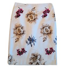 Nwt! Ann Taylor Factory White Multicolor Floral Print Skirt Size: 2 Features: New With Tags. In Great Condition. White Skirt. Multicolored. Fully Lined. Hidden Back Zip Closure. Pull On Construction. Casual Skirt. Waist Approx.28" Hips Approx.35" Length Approx.22" All Measurements Are Approximate And May Vary 1"-2" Color: Multicolored Career, Floral, Art Hoe, Modern, Minimalist, Casual, Chic Jj41 White Cotton Lined Pencil Skirt, Casual White Cotton Pencil Skirt, White Stretch Pencil Skirt For Spring, White Lined Midi Pencil Skirt, White Mini Pencil Skirt For Spring, White Floral Print Pencil Skirt, White Stretch Pencil Skirt With Lining, White Midi Pencil Skirt For Spring, Fitted White Skirt With Floral Print