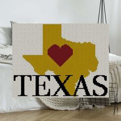 Heart Texas C2C Crochet Blanket Pattern | Corner to Corner Afghan Corner To Corner Afghan, C2c Crochet Blanket Pattern, Crochet Pattern Graph, Corner To Corner Crochet Blanket, C2c Afghan, Yarn Heart, Yarn Guide, C2c Crochet Blanket, Corner To Corner Crochet