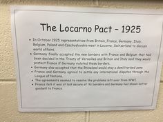 a sign describing the location of the locano pact