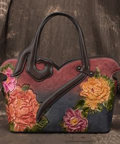 Boho Red Chrysanthemum Jacquard Patchwork Calf Leather Tote HandbagThis bag is made of fine Calf Leather fabric.Measurement: 33.5cm/13.065" * 23.1cm/9.009" * 14.5cm/5.655"Zip up closure. Inside pockets. Cow Purse, Leather Bags Women, Boho Handbags, American Leather, Leather Handbags Tote, Genuine Leather Handbag, Purple Bags, Genuine Leather Bags, Vintage Handbags