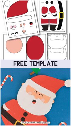 santa clause paper craft with free printables and instructions to make it look like he is