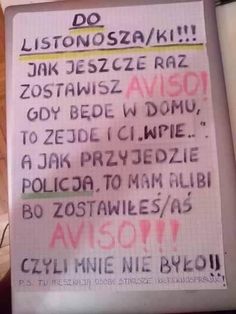 a piece of paper with writing on it that says do listonszaak, jak jezze raz